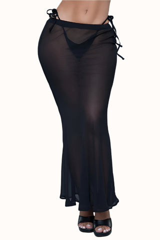 Sheer Maxi Cover Up Skirt, Transparent Swimsuit Skirt