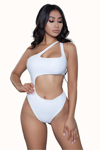 One Piece Cutout Swimsuit, Asymmetrical Bathing Suit